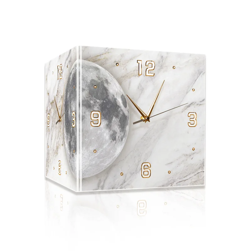 

Living room luminous creative clock, high-end dining room corner led light wall clock