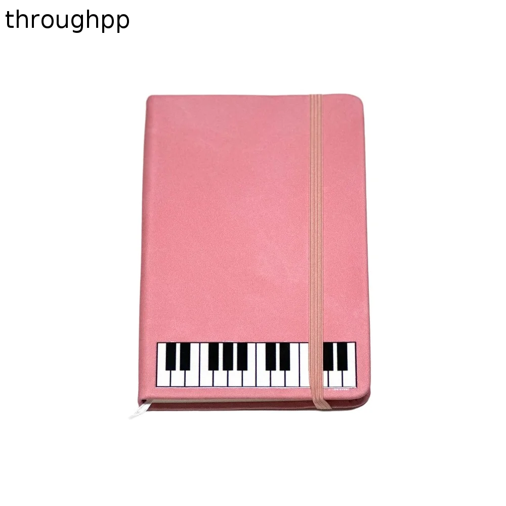 Gift PU Cover Piano Notebook Smooth Writing Paper Portable A5/A6 Planner Diary Multiuse Music Theme Music Journal Office Workers