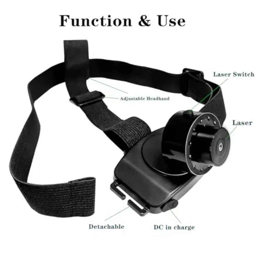 Professional Physical Therapy Laser Headlamp with Rechargeable Battery for Sensorimotor Control Testing