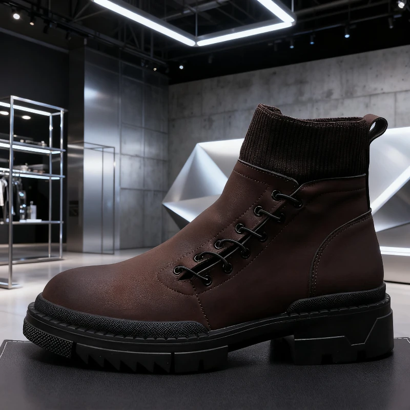 

Новинка 2025, теплые зимние ботинки, мужские непромокаемые черные резиновые ботильоны, мужская роскошная дизайнерская обувь на платформе, Botines Hombre