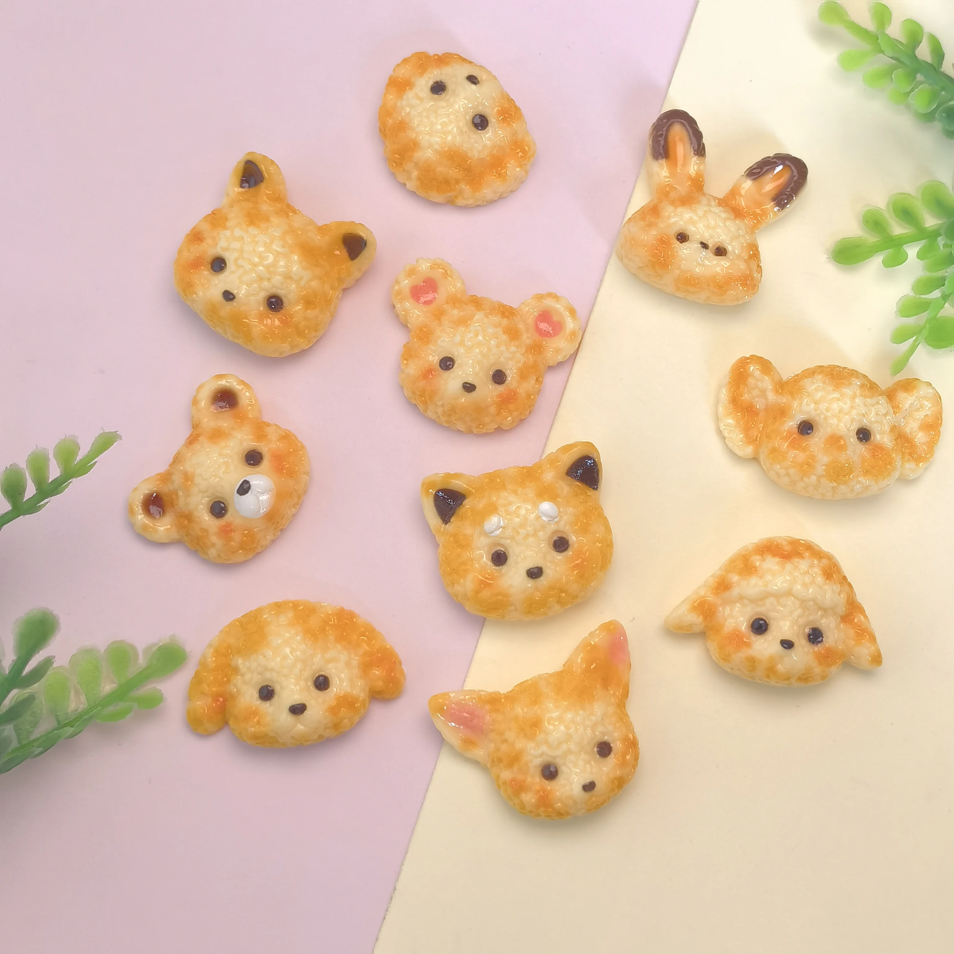 Cartoon Dog Animal Biscuit Resin Charms Kawaii Pendant Flatback for Jewelry Making Diy Earrings Keychain