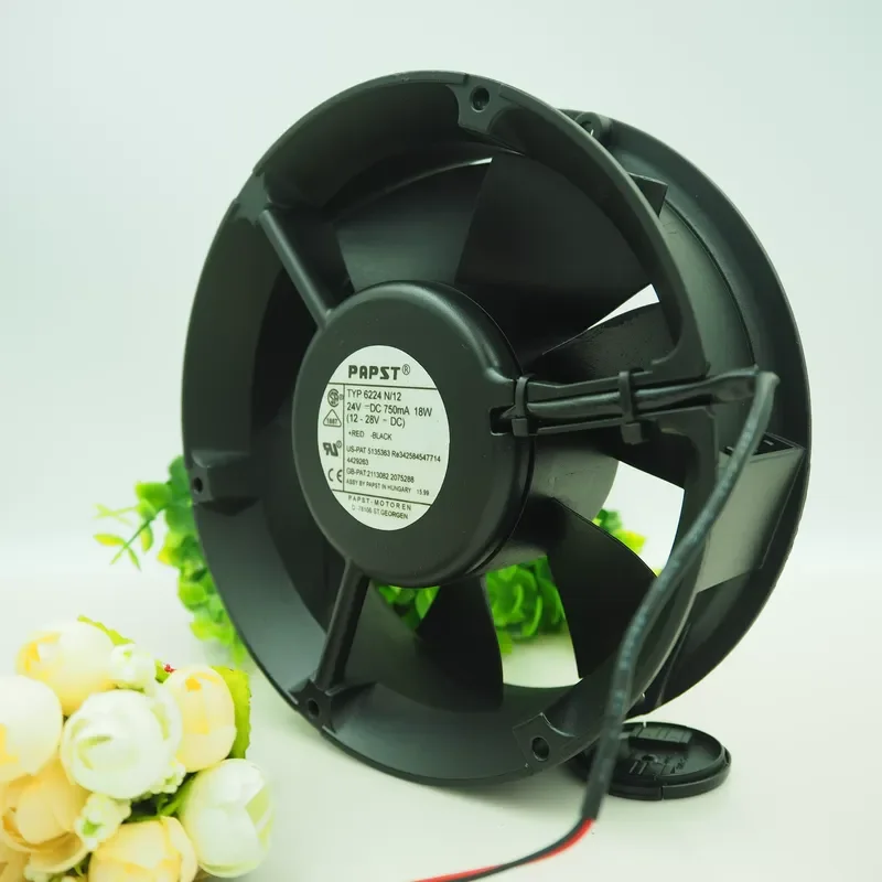For New original German PAPST TYP 6224N/12 18W 17cm round industrial cooling fan 24V