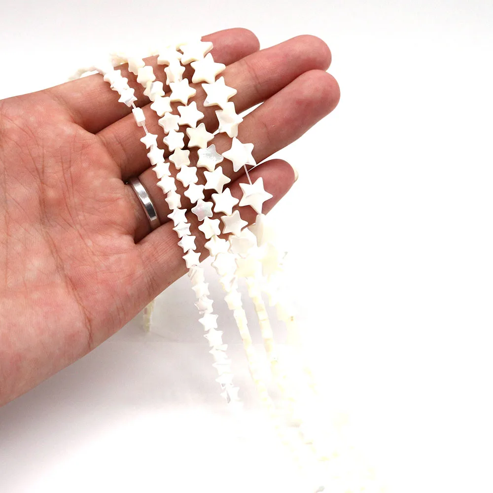 

Natural pentagram shape shell beads loose beads round shim beads jewelry making DIY bracelet necklace handmade Size Multi