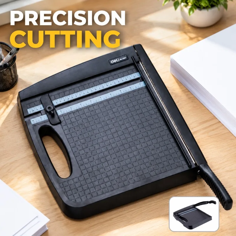 Handheld Portable A4 Paper Cutter Stainless Steel Trimmer Fine Scale Guillotine Manual Cutting Tool for Photo Card Scrapbooking