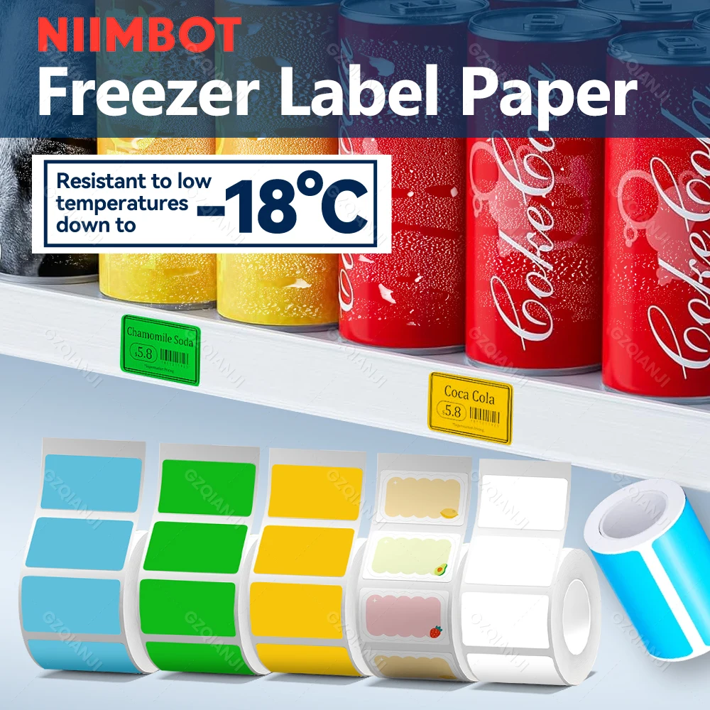 NIIMBOT -18° Freezer Label Paper Food Storage Kitchen Refrigerator Stickers Date Content Notes Tag Paper for B1 B21 B31 Printer