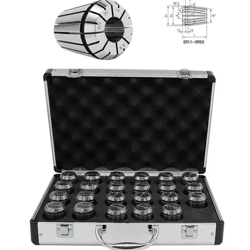 Primavera Collet Set para CNC Milling Tool, Máquina de Gravura, Caixa De Alumínio De Metal, Chuck Up, ER Collet, ER40, ER32, ER25, ER20, ER16