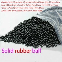 Black Solid Rubber Ball With  Diameter 2/2.5/3/3.5/4/4.5/5.5/6.5/6-40mm Industrial DIY Parts Toy Gun Rubber Bullet Ball