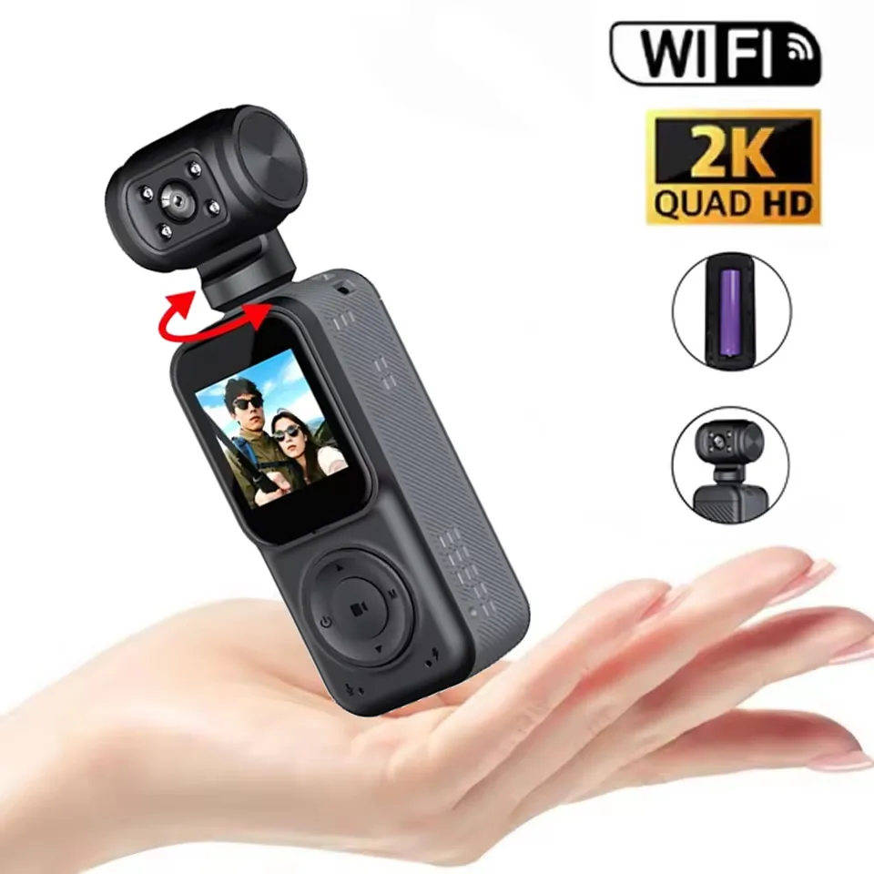 

Экшн-камера, спортивная камера Full HD 2K с Wi-Fi, карманная, 180° ° Вращающийся поворотный велосипедный/мотоциклетный шлем с ночным видением и поддержкой TF-карты