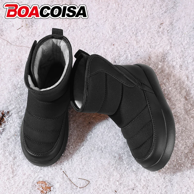 Sepatu Bot Salju Anak-anak Hangat Musim Dingin Sepatu Kasual Anti Selip Tebal Tahan Air untuk Anak Laki-laki Perempuan Sepatu Kets Anak Luar Ruangan Katun
