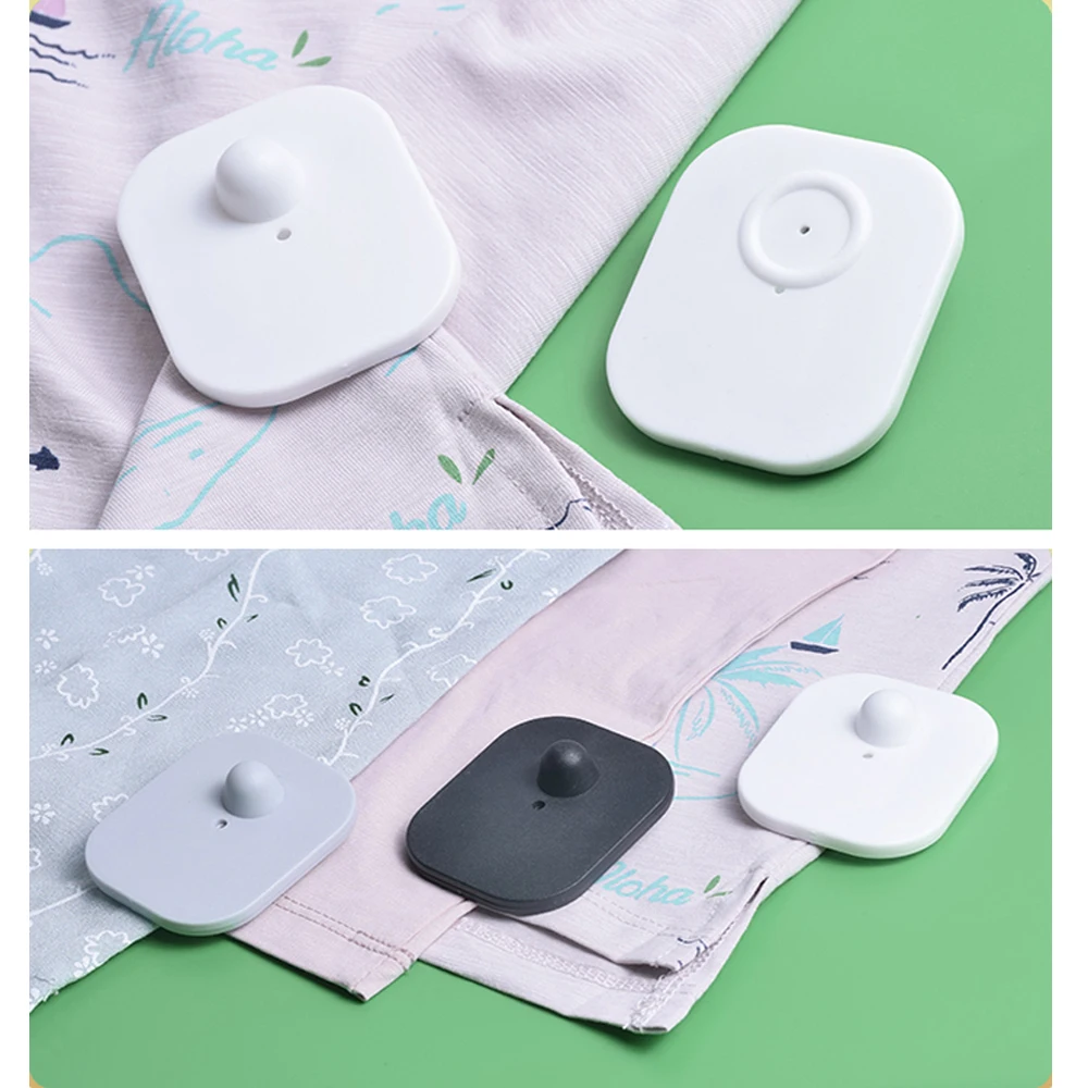 100 Stks/doos Checkpoint Security Compatible Rf 8.2Mhz Mini Tag Witte Kleur Met Pin Voor Rf Eas Anti-Diefstal Gate Antennesysteem