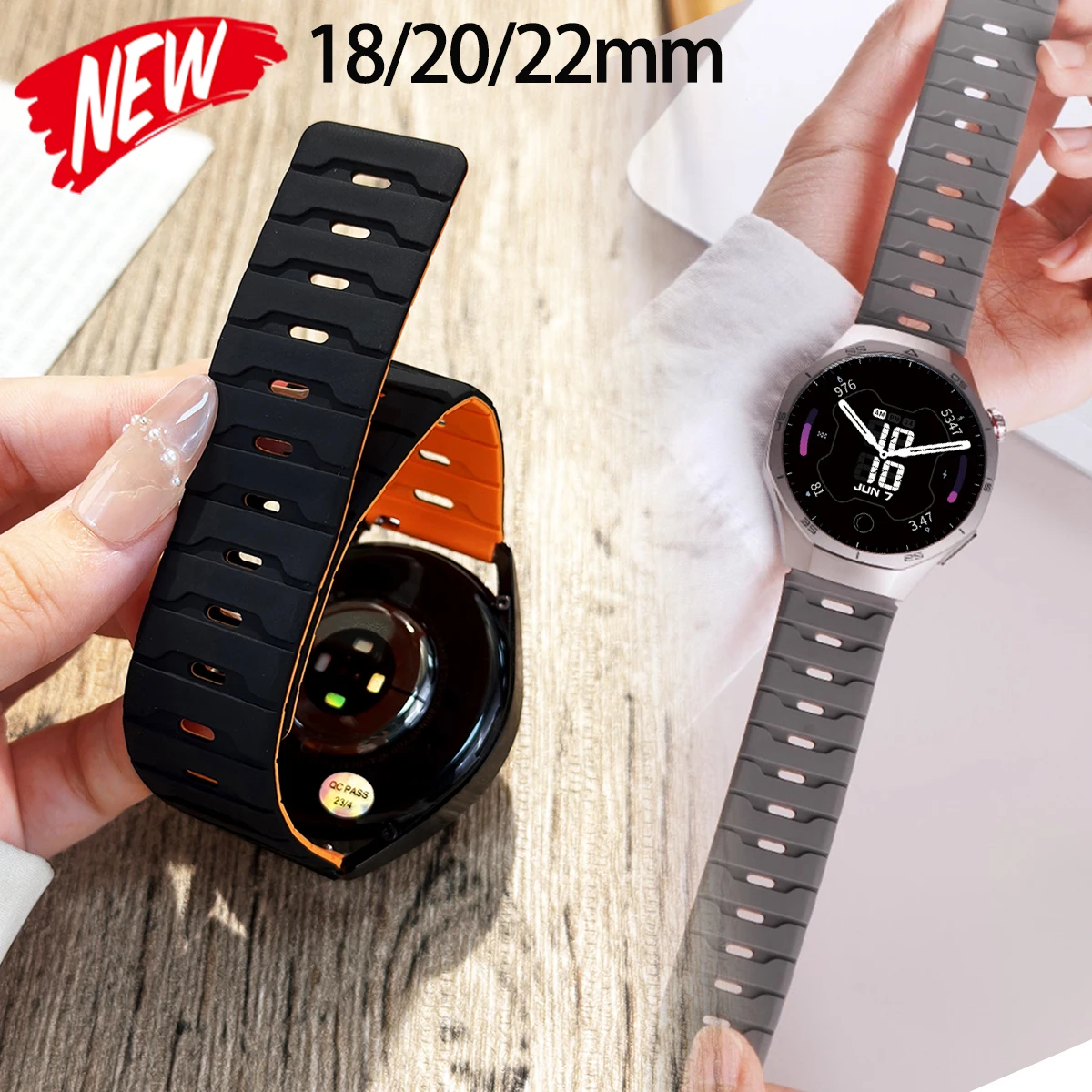 18 mm 20 mm 22 mm magnetisches Silikonarmband für Samsung Galaxy Watch 7 6 5 4 40/44 mm Ersatzarmband für Huawei GT6 5 4Pro 46 mm