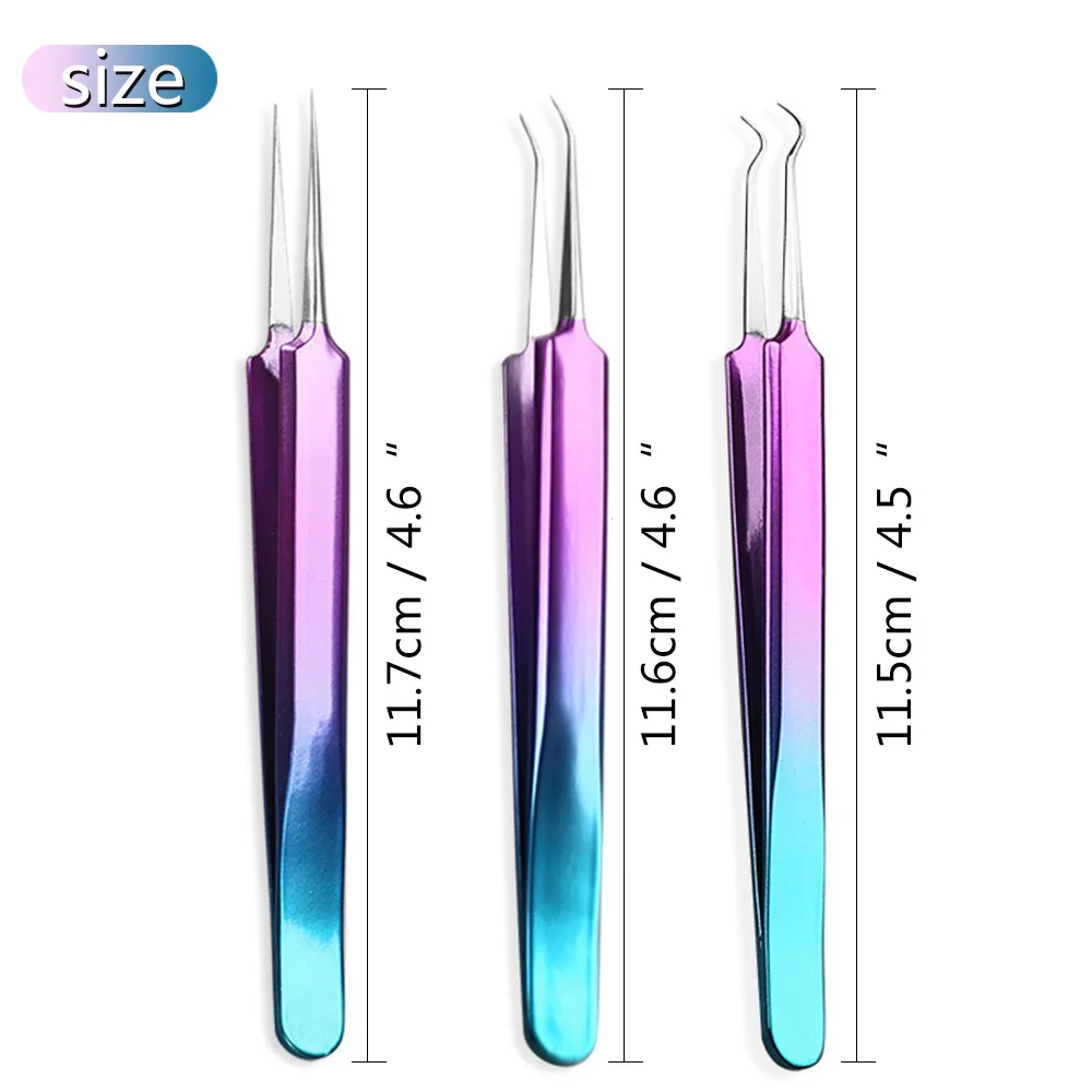 Dighealth 1Pcs Blackhead Tweezers Eyelash Extension Removal Acne Nipper Anti Acid Steel Curved Needle Tweezers Face Care Tools