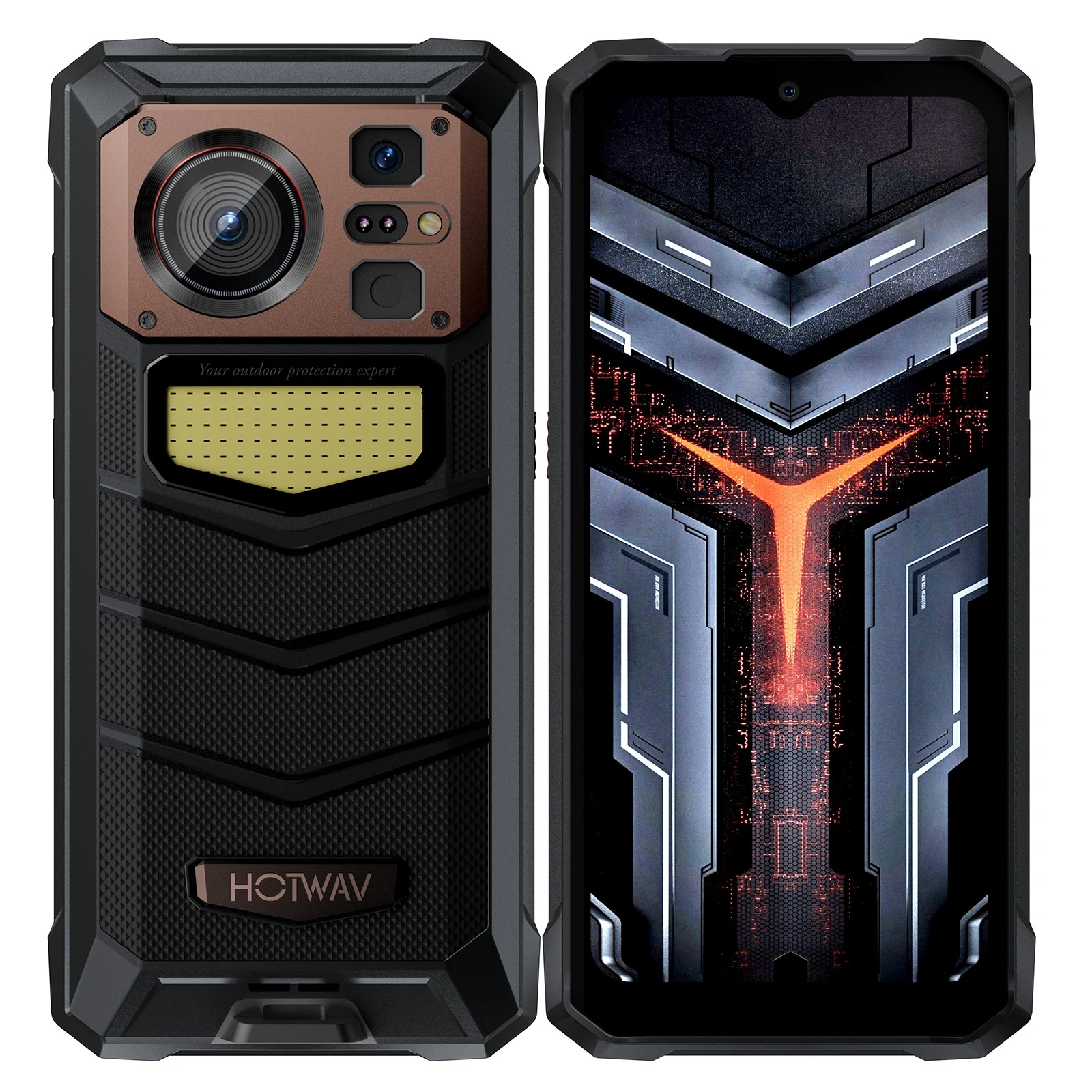 HOTWAV W11 Rugged Smartphone 20800mAh 280LM Flashlight 6.6'' FHD+ 6GB+256GB 33W 64MP Camera 24MP Night Vision NFC Mobile Phone