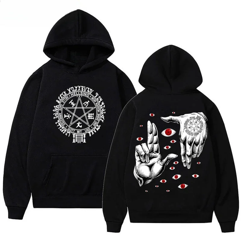 2024Anime Hellsing Ultimate Aluca Hoodie Men's Fashion Anime Horror Anime Harajuku Casual Loose Top Men and Women The Same