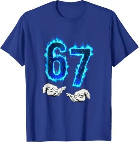 6 7 Meme Six Seven 67 Hands Meme Lustiges T-Shirt für Männer, Mädchen und Jungen Y2k Cooles Neuheitsgeschenk Persönlichkeit Kurzarm-Blusen Streetwear – Detail 8
