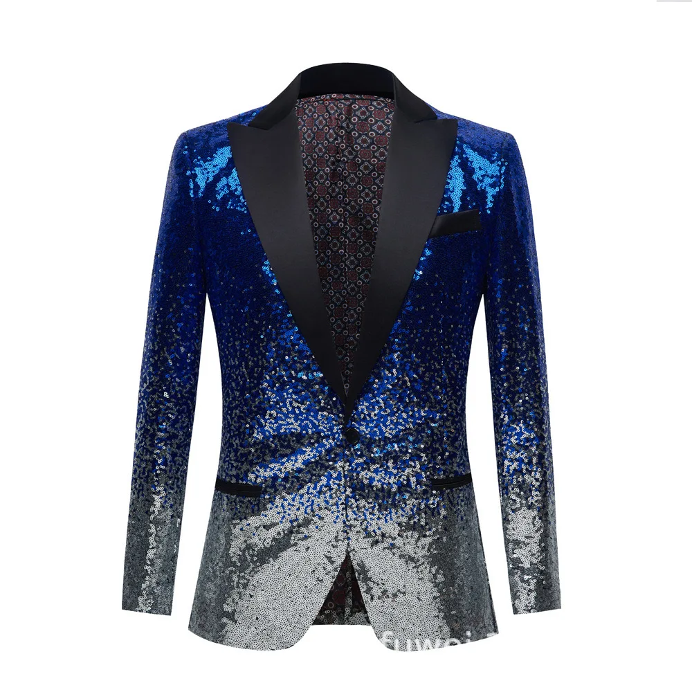 1168European and American popular men's embroidered sequined suit gold sequined stage performance costume