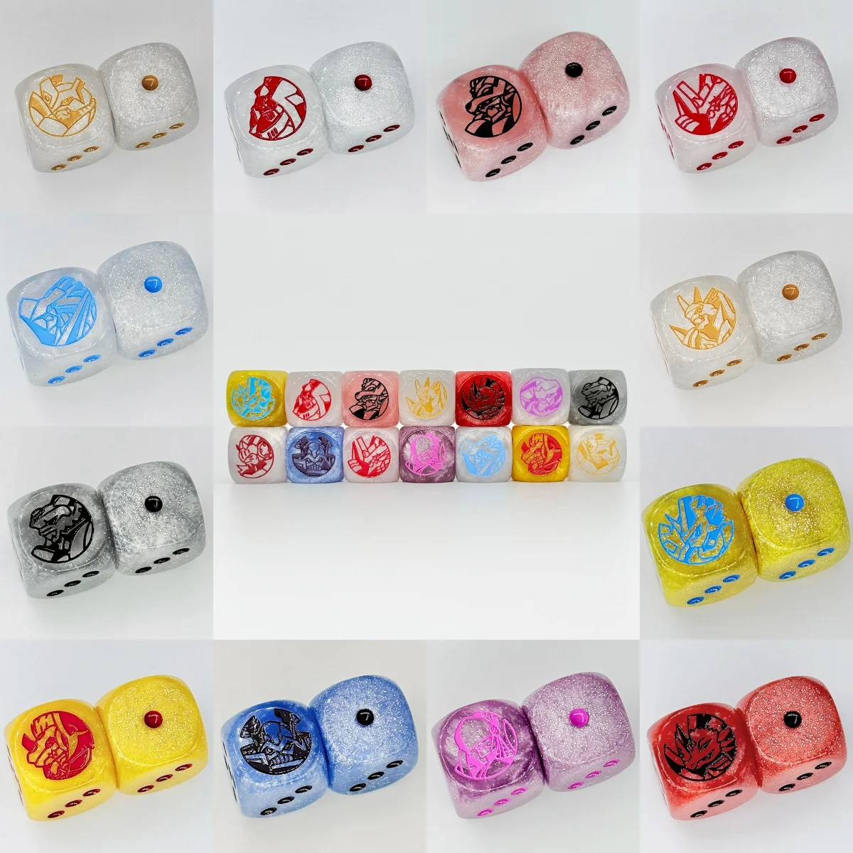 20mm Digimon Dukemon Omnimon Resin Board Game Special Dice 2pcs Jes Beast UlforceVeedramon Damage Indicator Counter Dice Toys