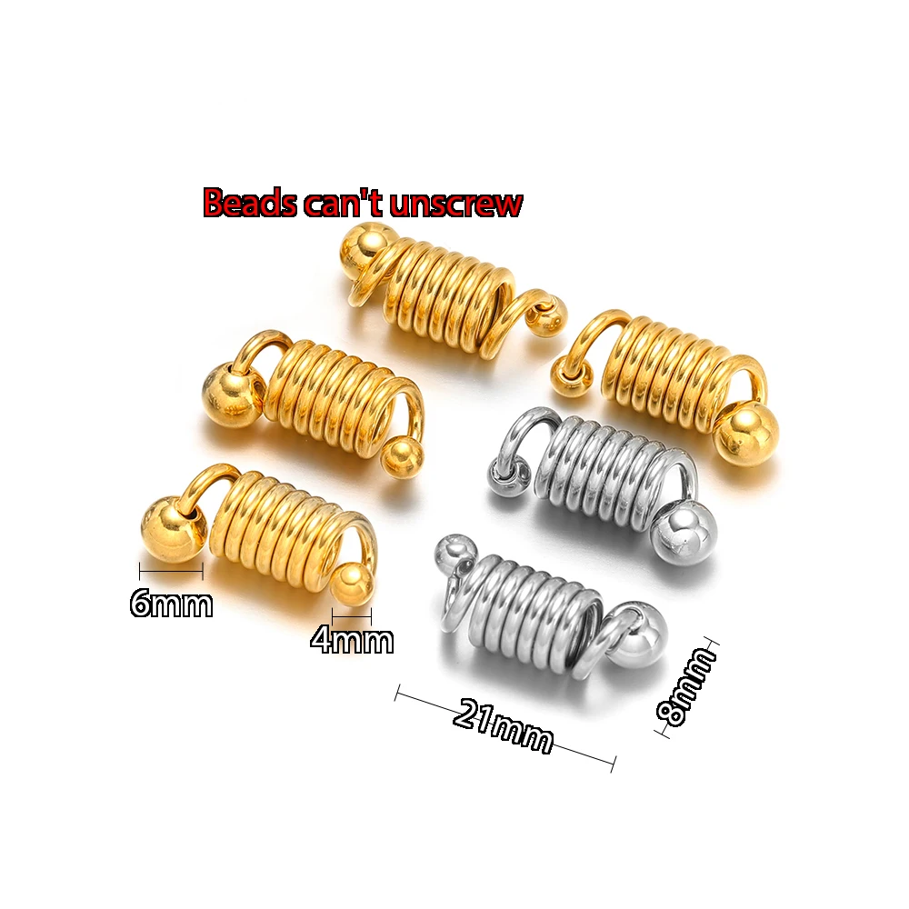 5 Stück Gold Edelstahl Schicke Spiral-Feder-Charms Verbinder für DIY Halsketten Schmuckherstellung Armbänder Zubehör Großpackung – Detail 3