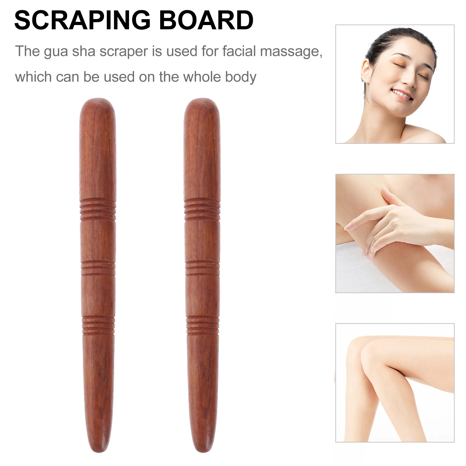1Set Wooden Foot Massage Rods Durable Acupressure Sticks Smooth Compact Household Salon Use Wood Massage Rod Foot Massager