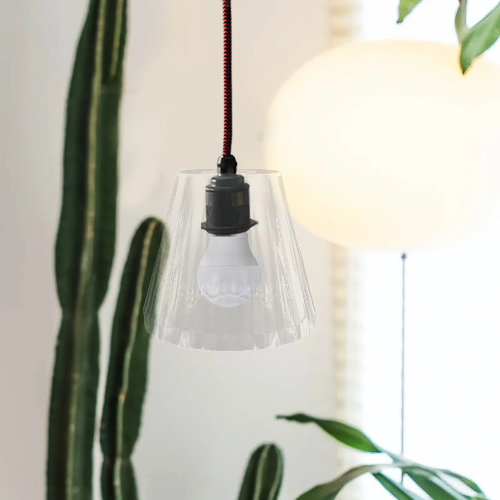 Acrylic Lamp Shade Transparent Plastic Replacement For Pendant Ceiling E27 Hanging Light Living Room Bedroom