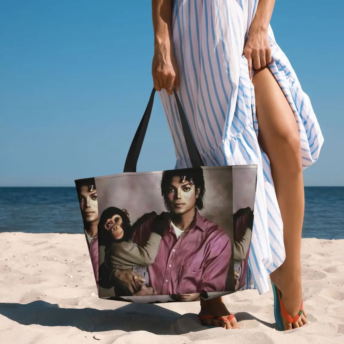 

Пляжная большая сумка Майкла Джексона, спортивная сумка для занятий йогой, большая сумка-тоут, женская дорожная сумка, сумка для фитнеса