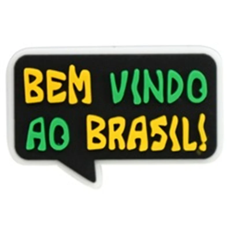 I Love Brazil PVC 신발 참, 축구 골 기타 의류 패턴 샌들, 신발 버클 장식, 손목 스트랩 버클 선물