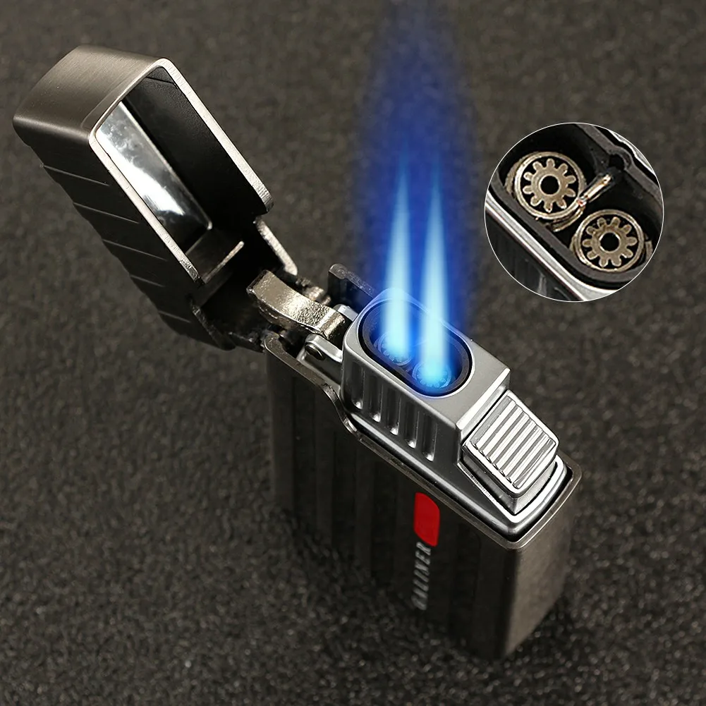 GALINER Cigar Torch Lighter Portable Metal Smoking Accessories Travel Butane Gas Jet Flame Cigar Lighter With Gift Box