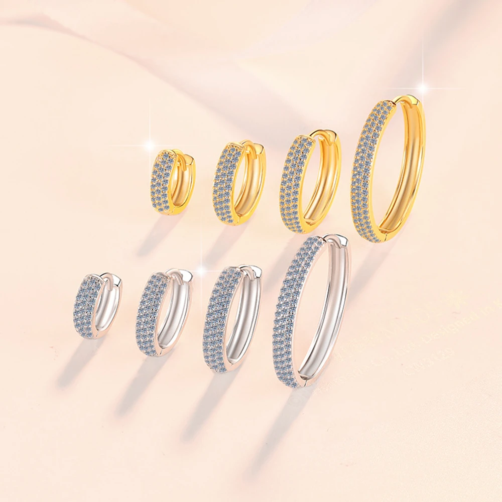 S925 Sterling Silver Plated with 18K Gold Earrings D Color Moissanite Ear Stud for Woman Mother's Day Party Jewelry Gift