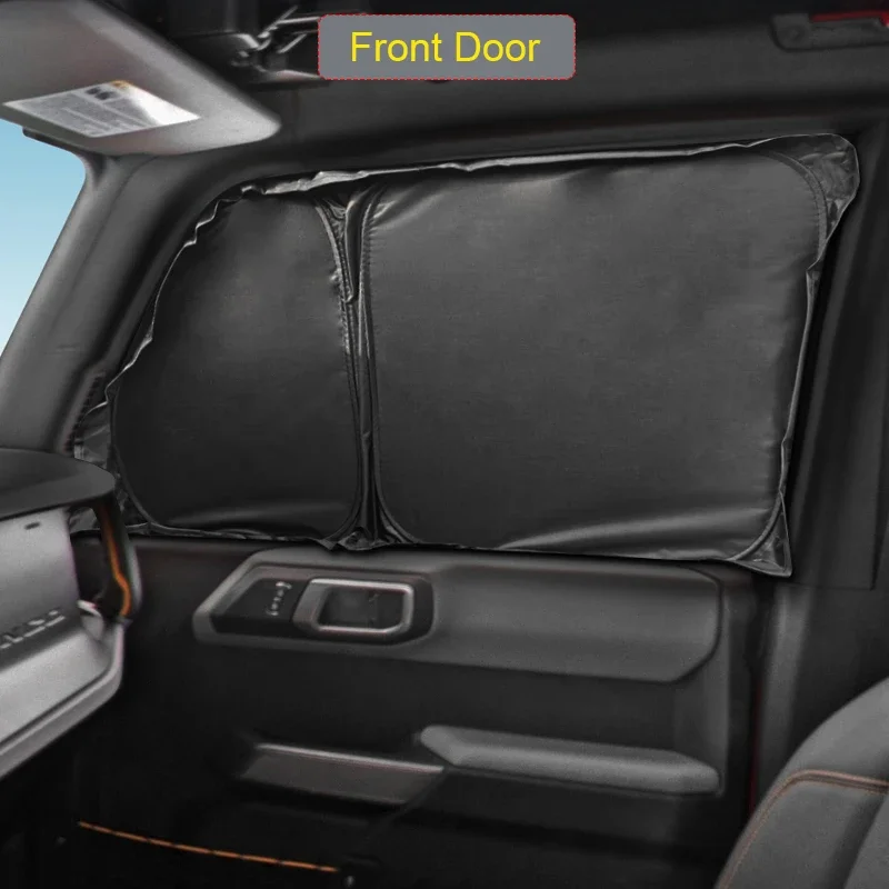 

Автомобильный черный оконный солнцезащитный козырек с защитой от УФ-лучей, теплоизоляция для Ford BRONCO 2023, автоматическая защитная крышка, аксессуар для интерьера