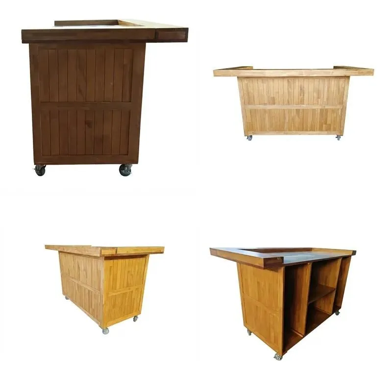 Custom Wood Bar With Wheels Modern Durable Versatile Design For Hotels And Wedding Events