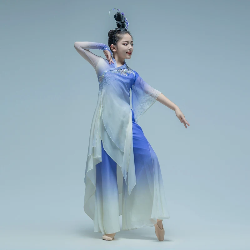 Original Children's Han Tang Classical Dance Performance Clothing Chinese st Yarn Dance Training Clothing Dancing Uniform LE734