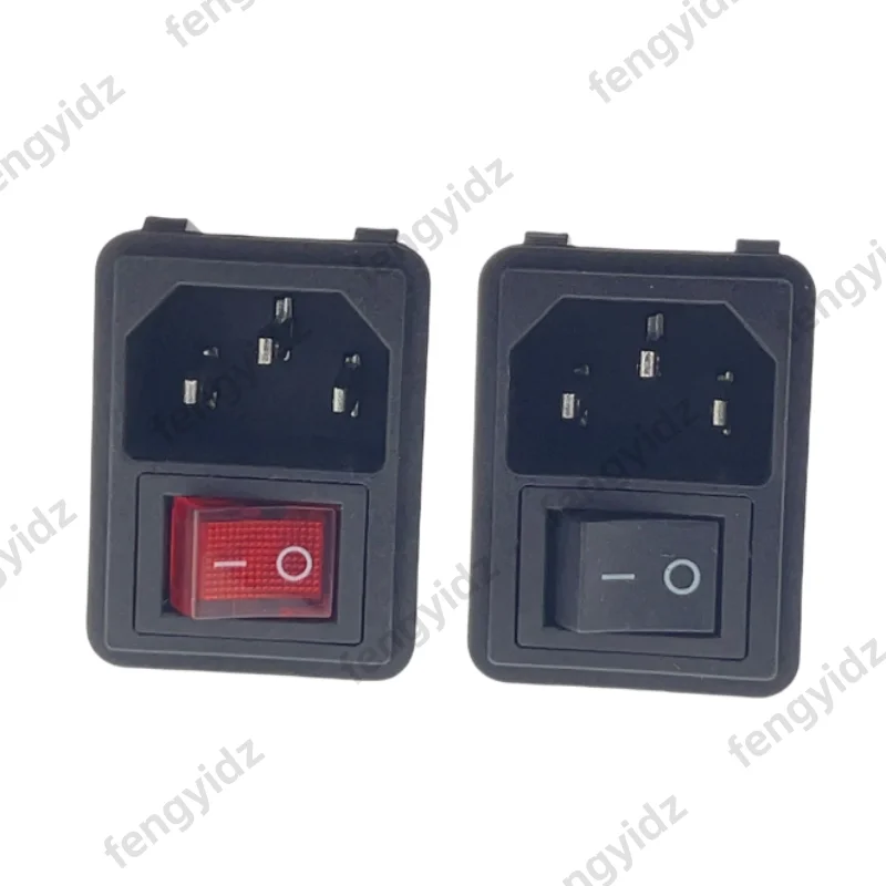 fengyidz  Mains AC Power Cord Inlet Power Receptacle Power socket With ON OFF Rocker Switch 250V 10A IEC 320 C14