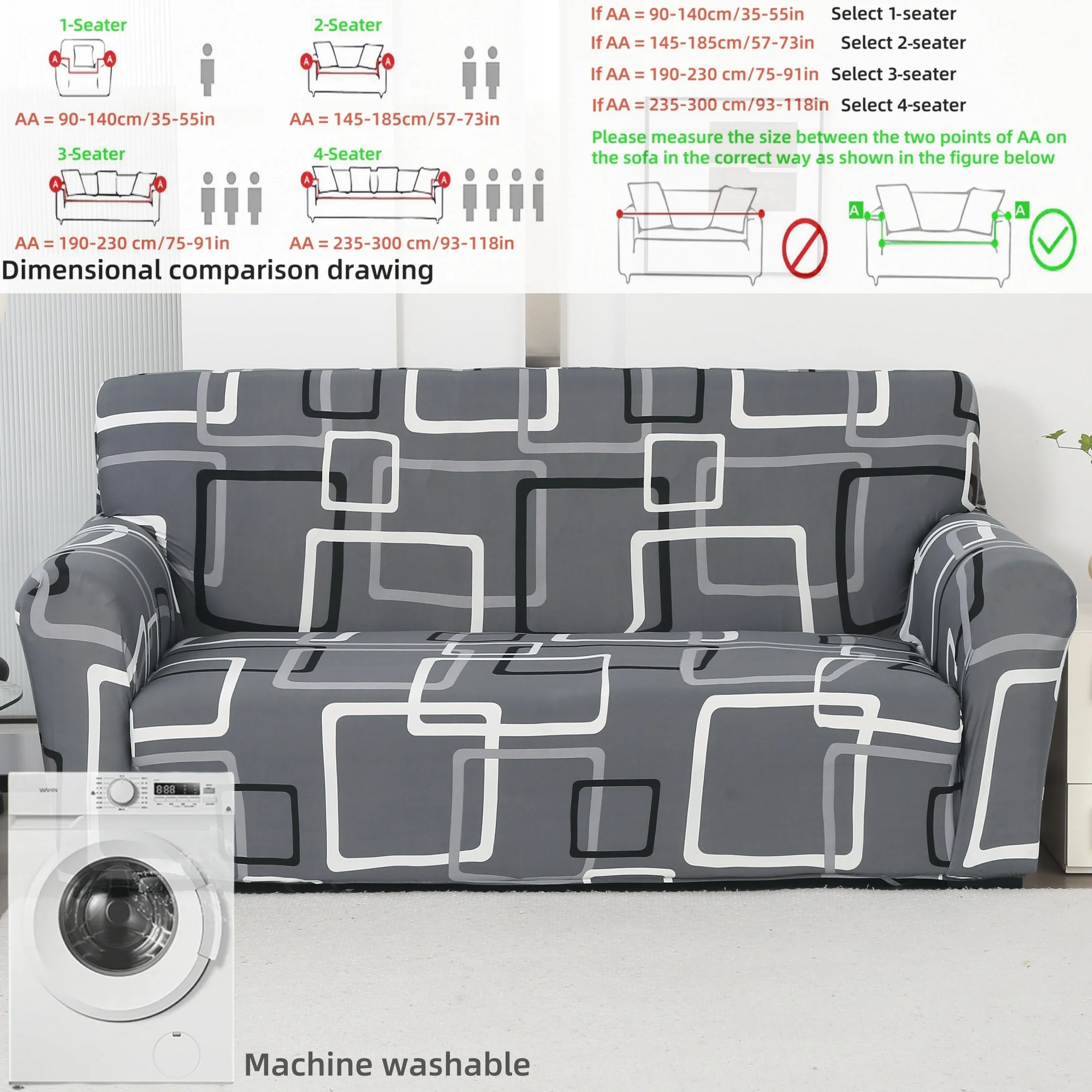 Trendy Abstract Design Sofa Cover - Upgrade Your Living Space，Modern - inspired Patterned Sofa Cover - Elevate Home Aesthetics