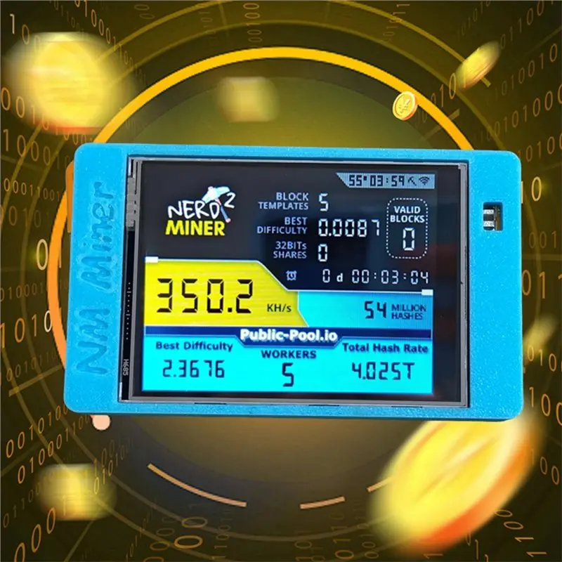 ABJI-Nerdminer V2 355KH/S Solo Miner 2.8