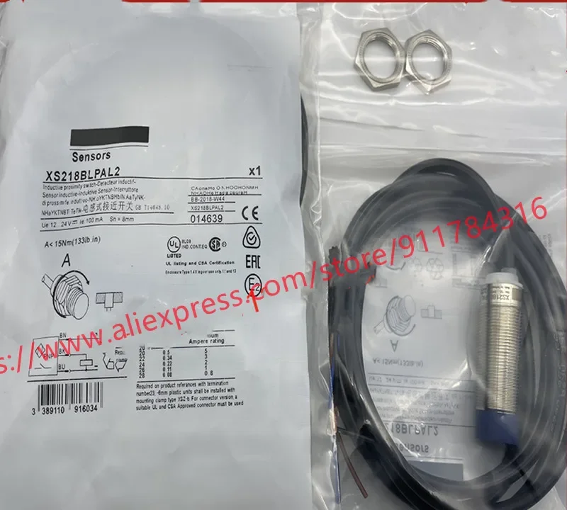 2pcs New High Quality schneider XS218BLPAL5 proximity switch PNP NO 3-wire sensor