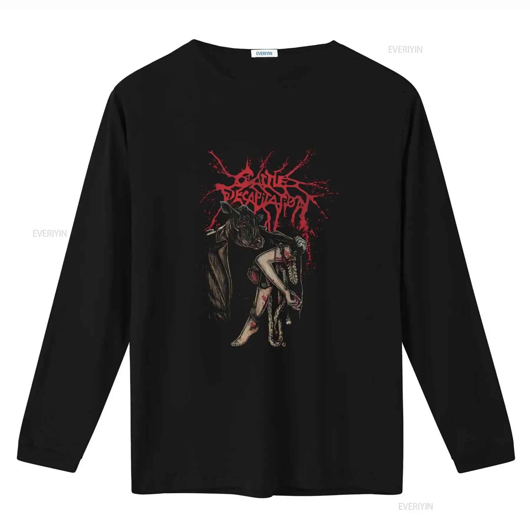 CATTLE DECAPITATION FLESH PEDDLER Print Black T Shirt for Men Small Size vintage Washed graphic Stretched Breathable homme
