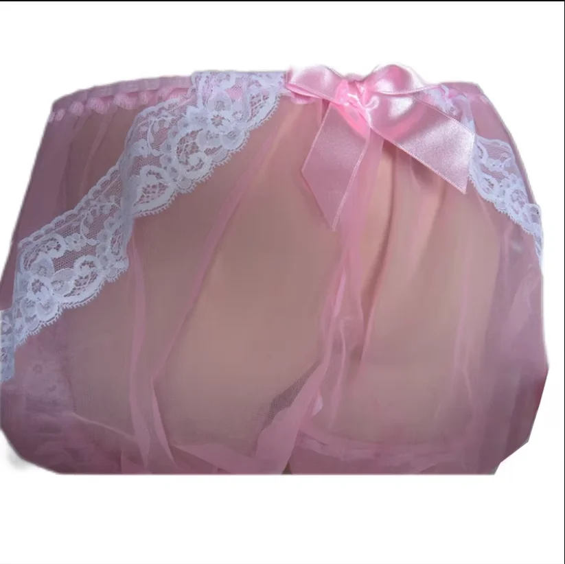 

Fashionable Adult Giant Baby Sexy Girl Pink Organza Dress Lined with A Sissy Role Play Makeup Ball Maid Crossdressing