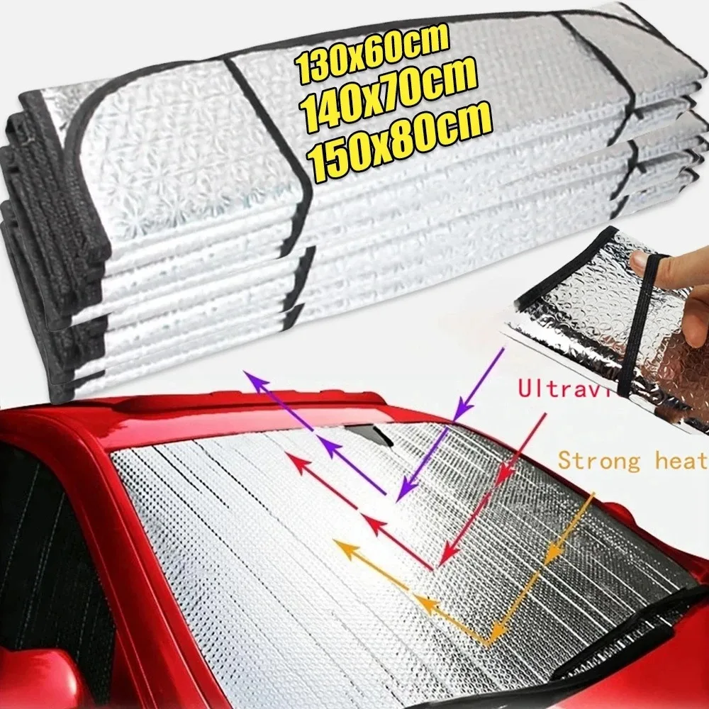 Foldable Universal Car Windscreen Sunshade Cover Sun UV Protection Lightable Sun Visor Covers Car Windscreen Sun Shade