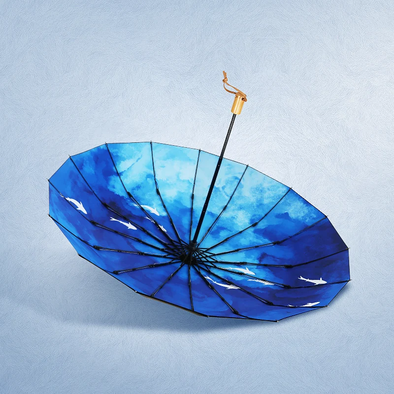 

Xuebao Thickened Windproof Large Sunshade Umbrella Double Layered Sun Rain Umbrella Sunscreen Women's High-grade Umbrella