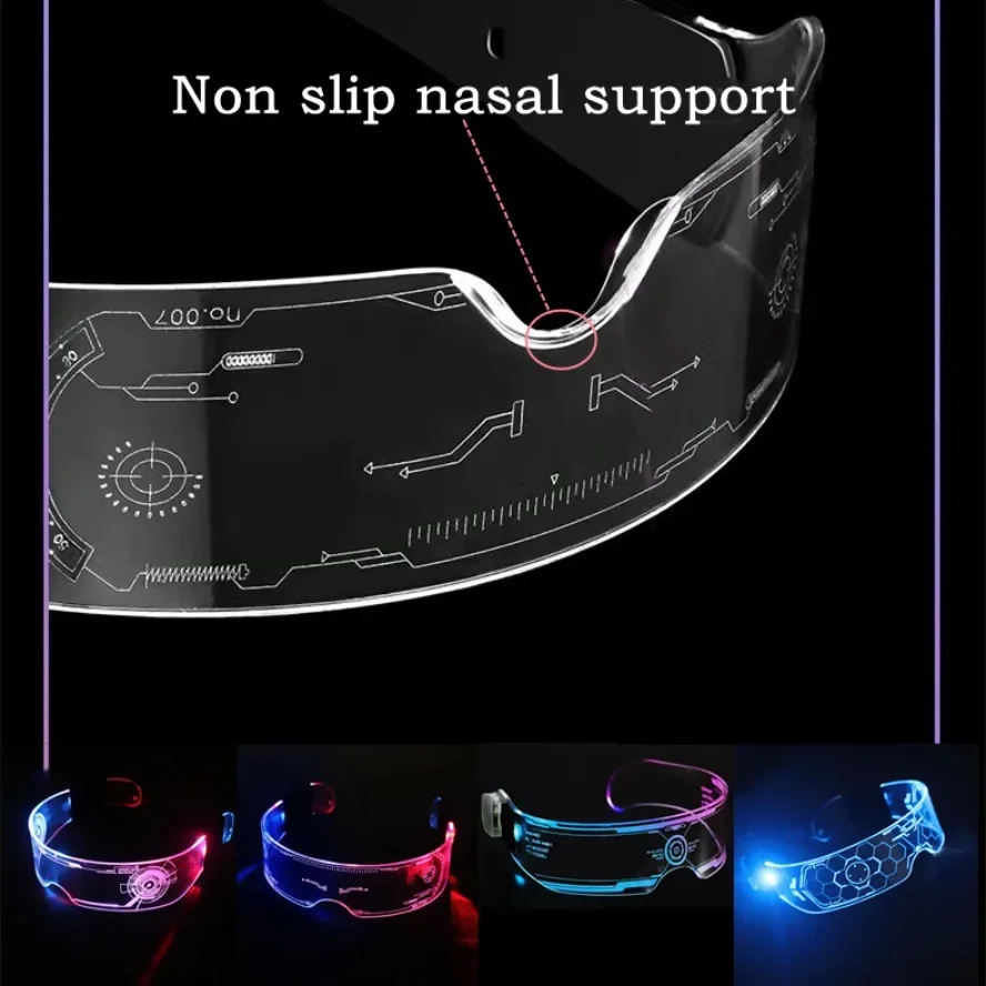 LED Colorful Luminous Glasses Music Bar KTV Valentine's Day Party Decoration Glow Goggles Festival Christmas Props High Quality