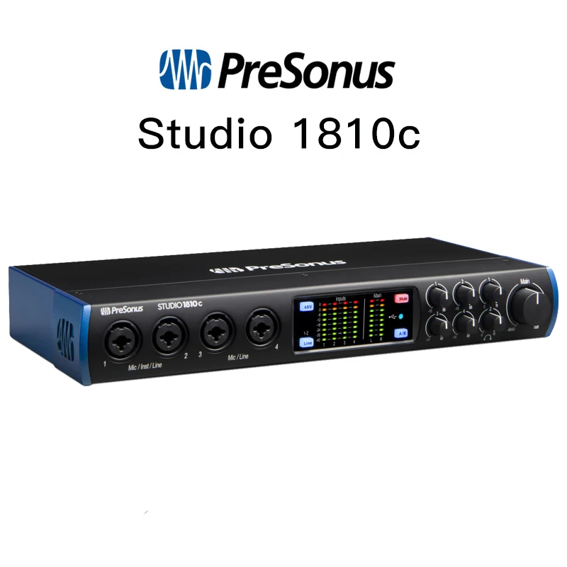 PreSonus Studio 1810c Professional External Sound Card With Metering And Monitoring Function For Live Dubbing Recording Studio