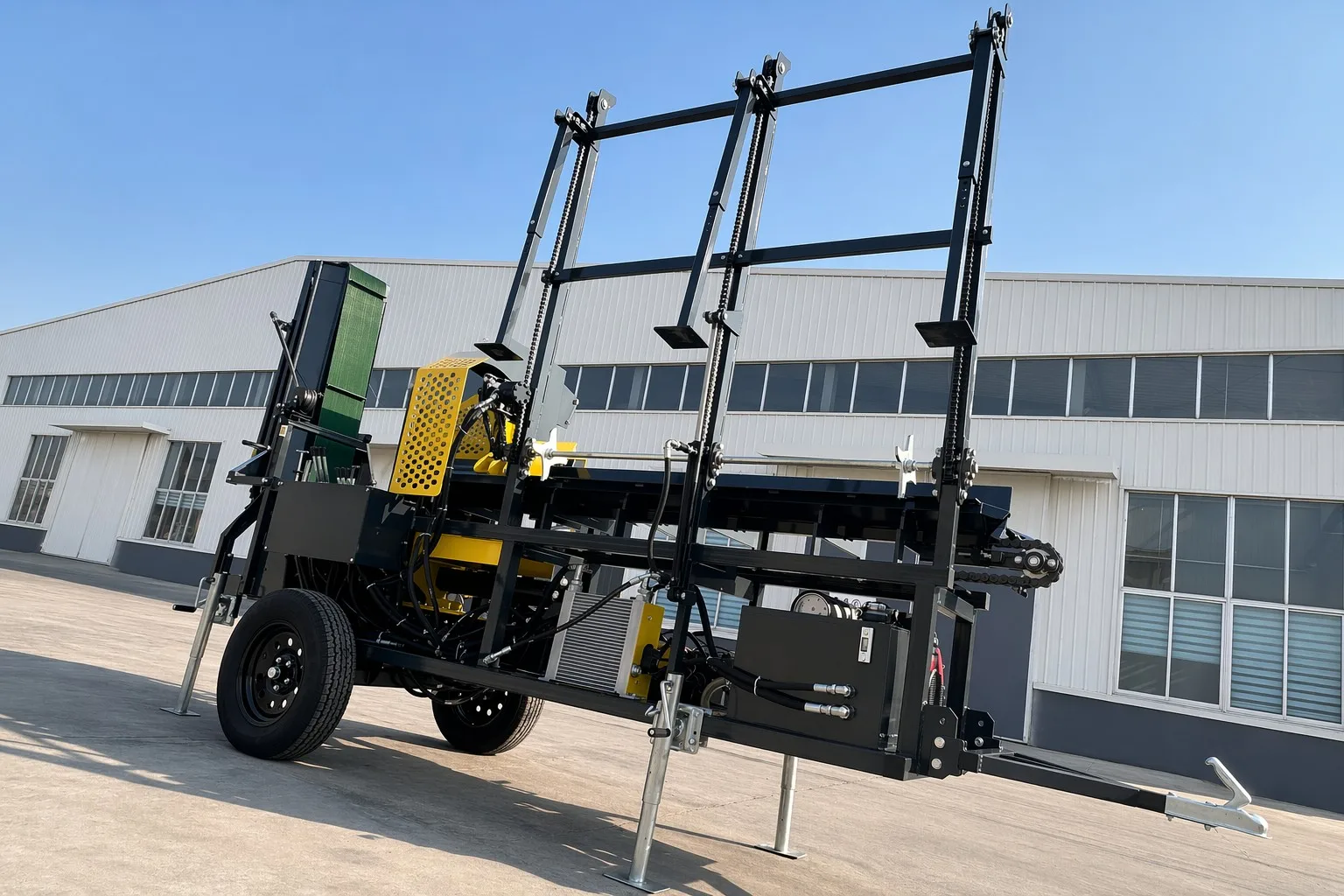 Professional Firewood Processor 45 Ton with 24 Inch Harvester Bar 404 Chain 10000rpm Saw Speed and Hydraulic Log Clamp
