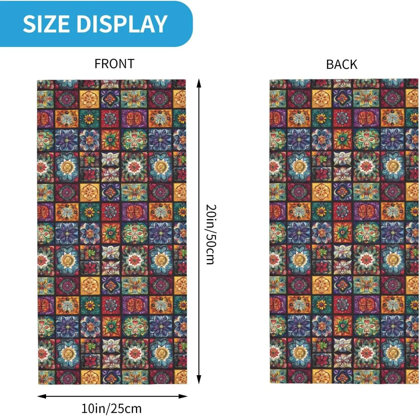 Ghette per il collo per uomo donna Sciarpa per la testa con stampa floreale vintage Passamontagna Maschera per il viso Copri collo Sciarpa Bandana