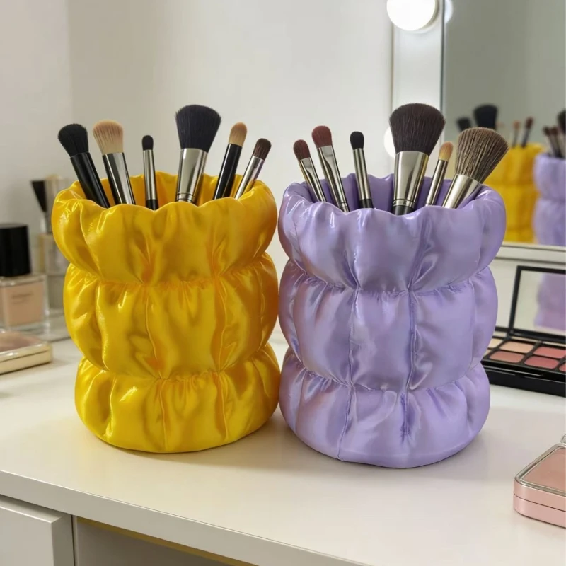 

Luxury Silk Pen Holder Makeup Brush Organizer Desktop Storage Box Office Home Multifunctional Home & Office Supplies