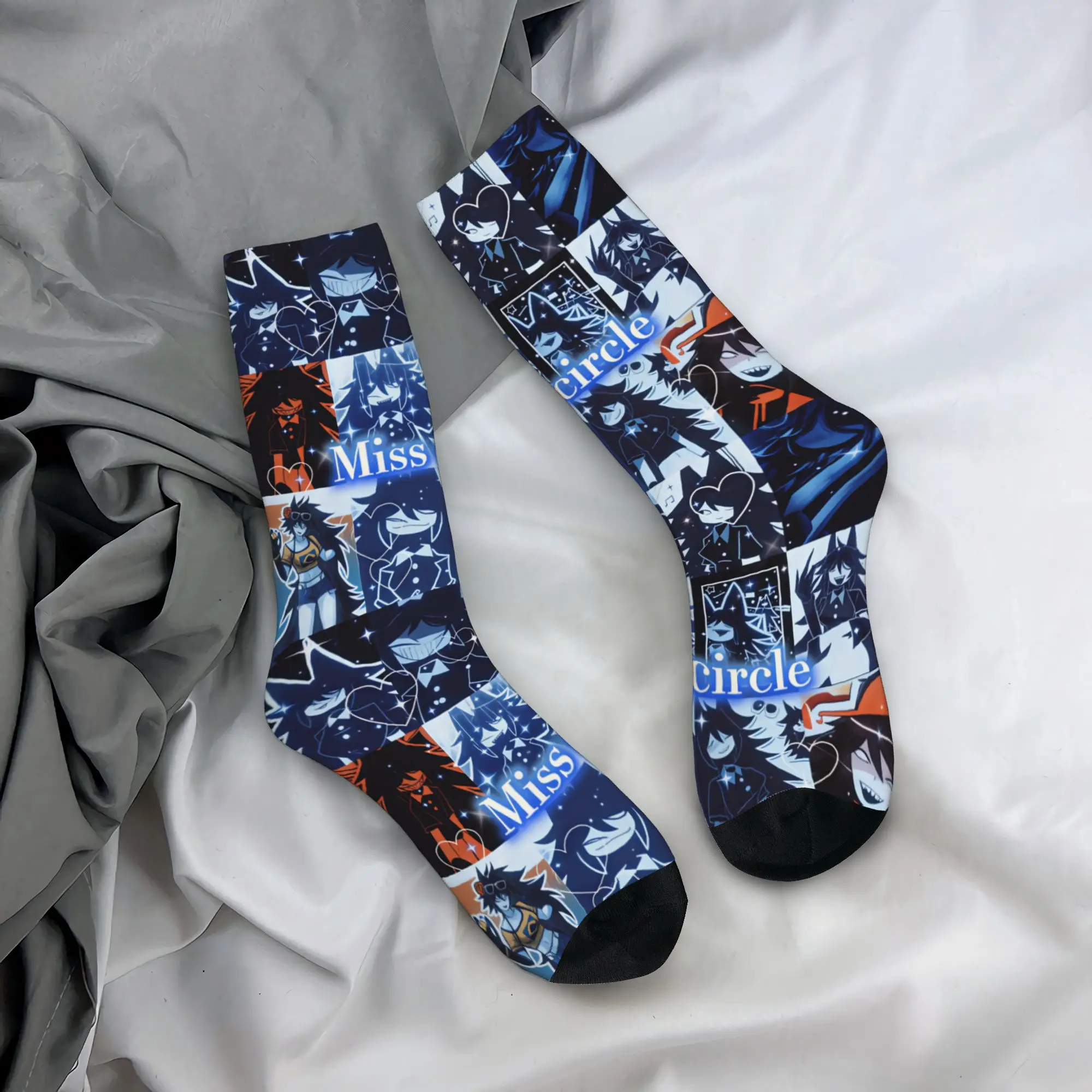 M-Miss C-Circle Anime Men's Crew Socks Unisex Fashion Cartoon Spring Summer Autumn Winter Dress Socks