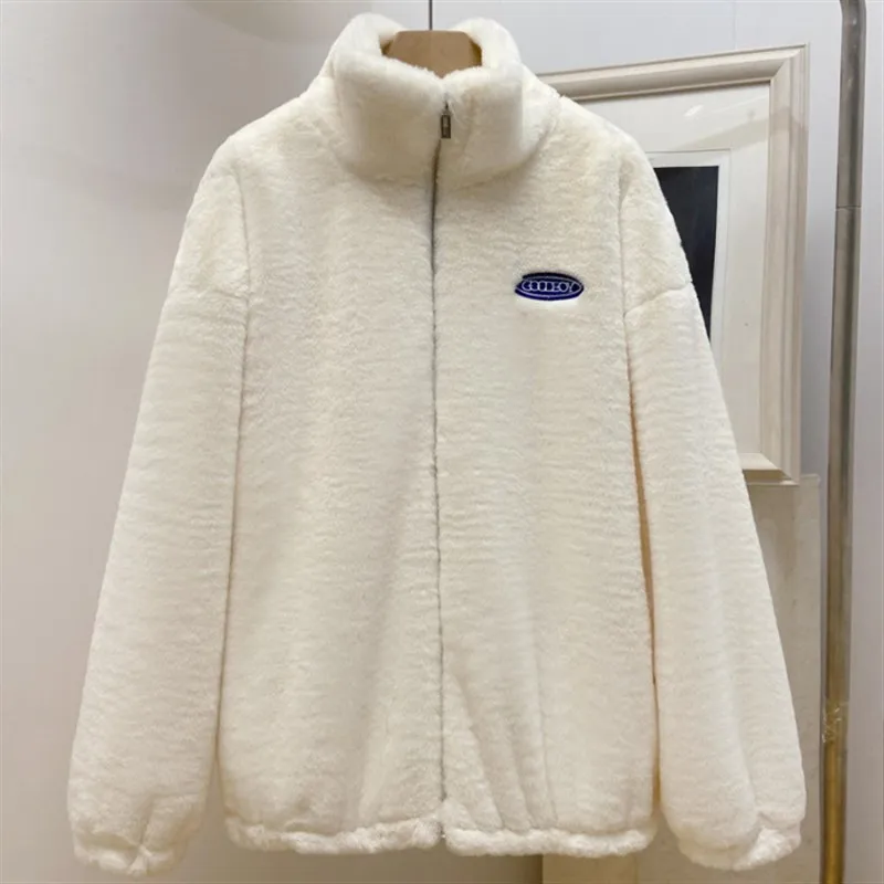 

Двусторонняя пушистая верхняя одежда из искусственного меха ягненка для женщин, осенне-зимняя новинка, имитация кроличьего меха, плюшевое пальто из хлопка