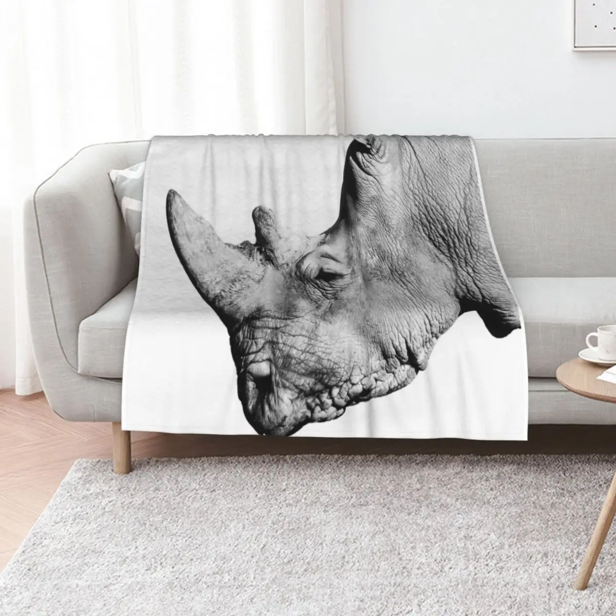 

White Rhino Throw Blanket Thermal Camping Sofa Heavy Blankets