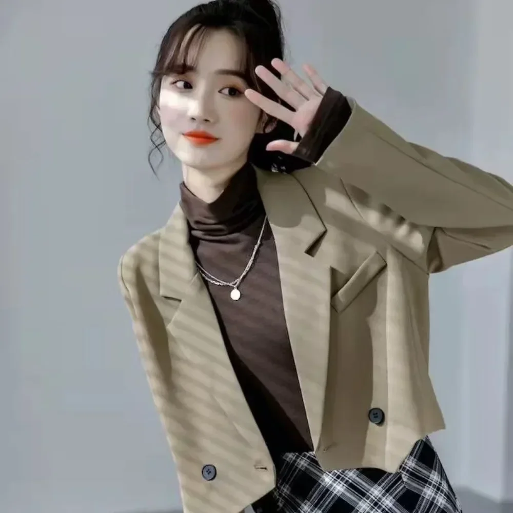 

Outerwear Solid Korean Style Female Coats and Jackets Loose 2025 New Collection Luxury Clothing Long Sleeve Fall Women's Blazers