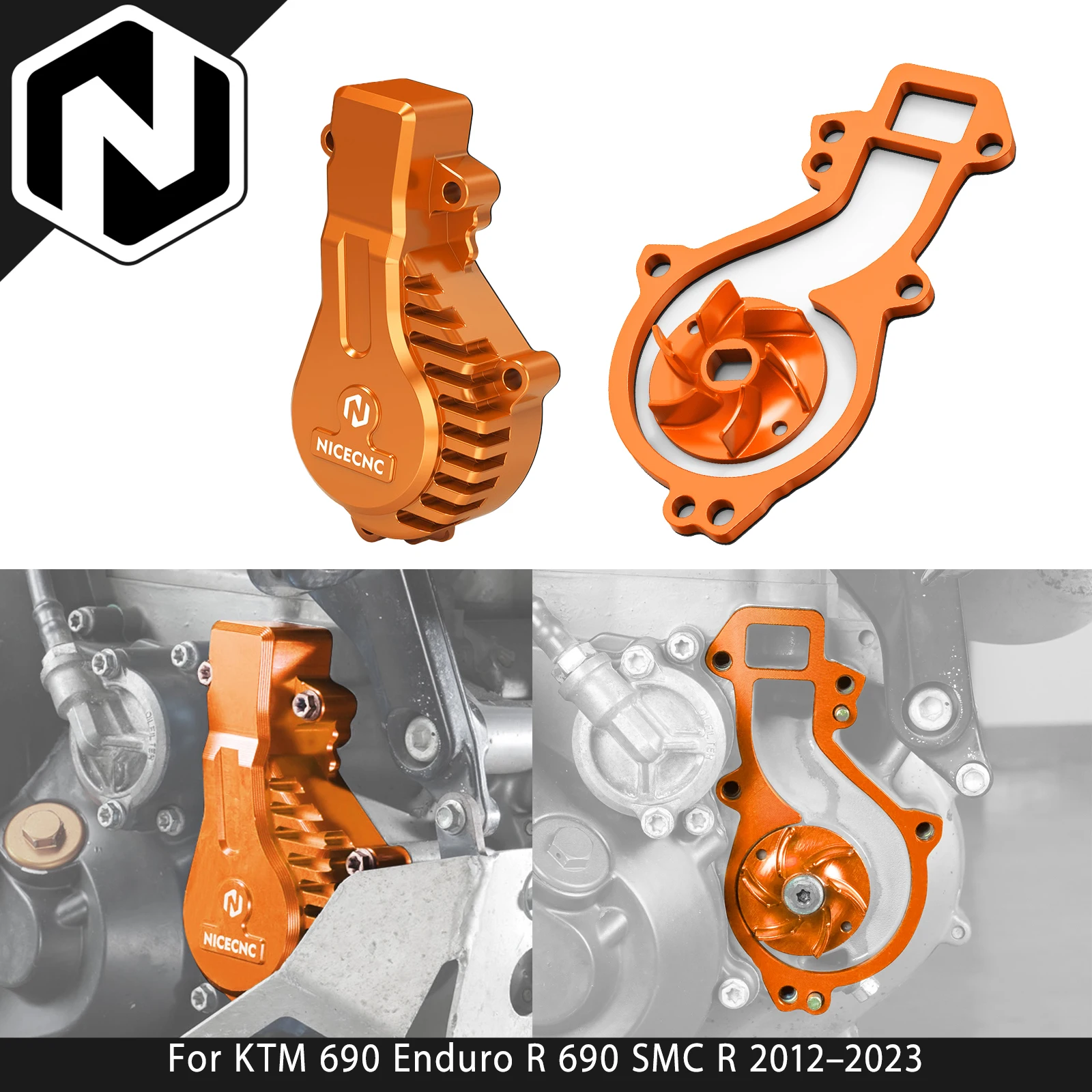 NICECNC Water Pump Cover Water Pump Cooler Impeller Spacer For KTM 690 Enduro /Enduro R 690 SMC /SMC R 2012-2023 Husqvarna 701
