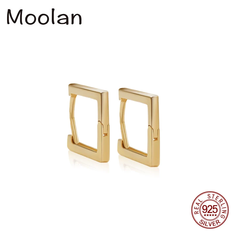 

Простые квадратные полированные серьги-кольца S925, маленькие модные серьги золотого цвета для женщин и девушек, подарок, оптовая продажа, серьги Zk40